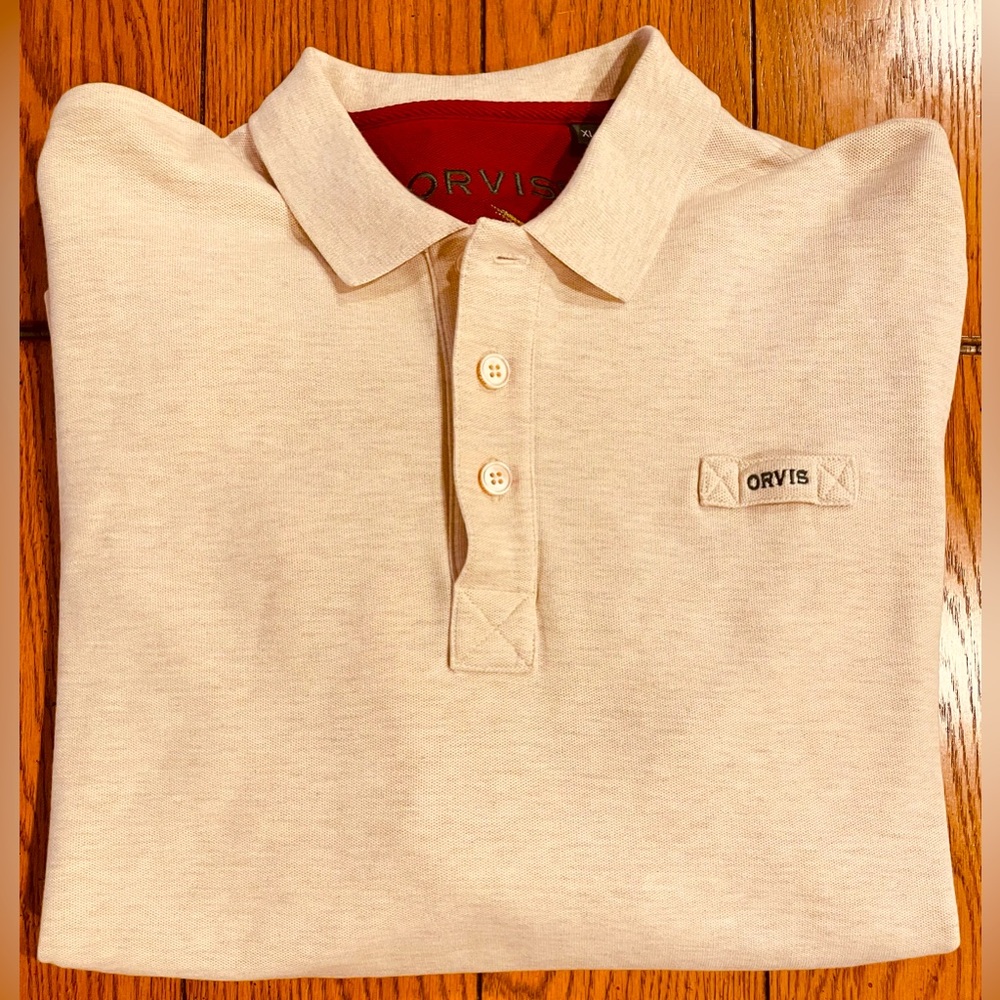 Orvis men’s quarter button down, oatmeal, size XL